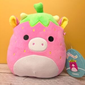 Strawberry Cow Squishmallow Plush - Cleary
